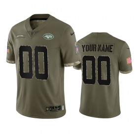 Tröjor New York Jets Custom Olive 2022 Salute To Service Limited - Män